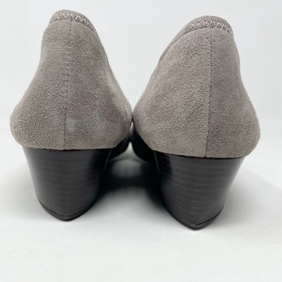 Cole Haan Grand OS Sadie Gray Taupe Leather Suede Ballet Wedge Pumps Shoes 7.5 - Picture 11 of 15